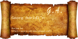 Georg Adrián névjegykártya